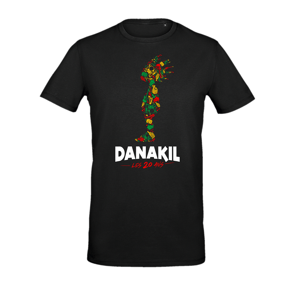 Danakil - T-Shirt 20 ans vert/jaune/rouge