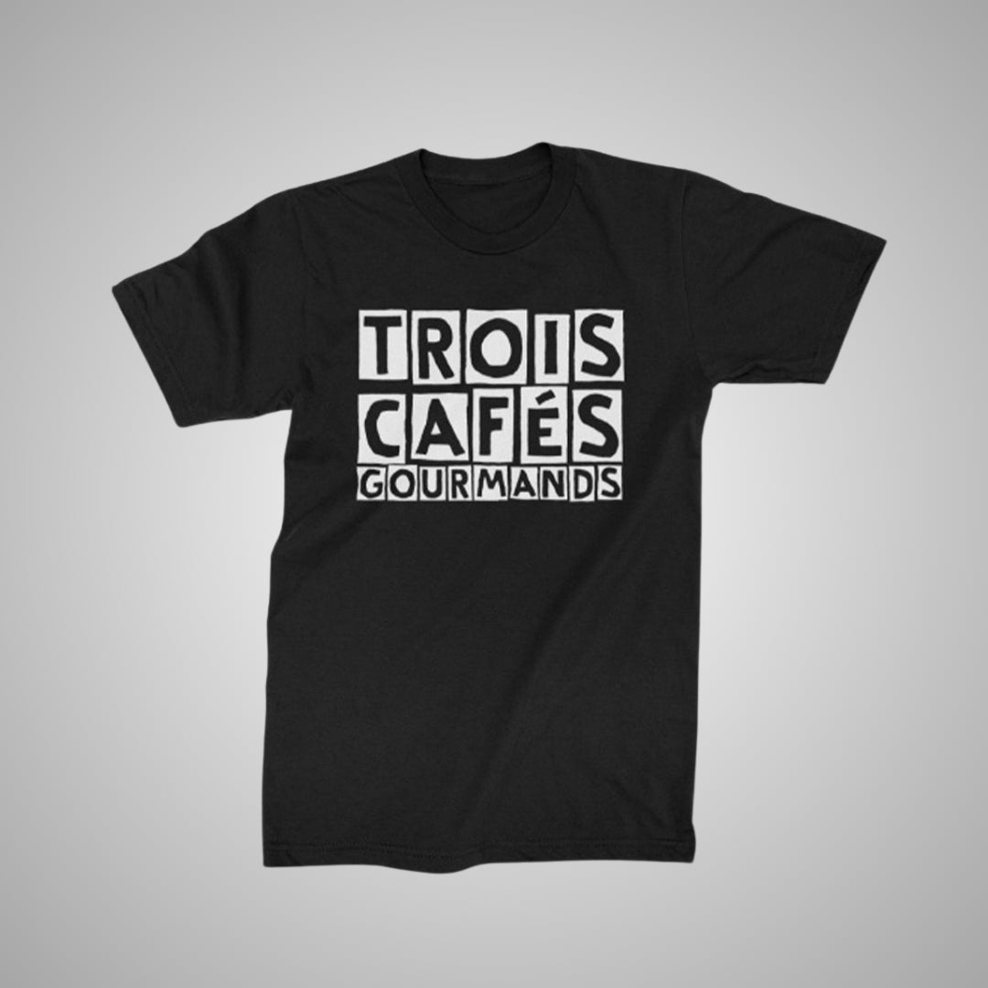 Trois Cafés Gourmands - T-Shirt adulte logo noir et blanc